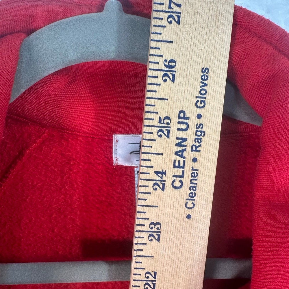 Bocoo Vintage Qtr Zip Sweatshirt Womens Red Silk Fleece Mock Neck Oversized - Picture 7 of 8